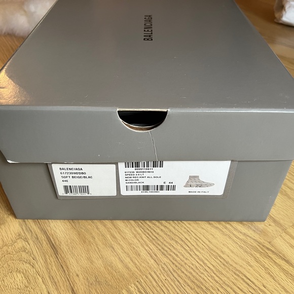 Balenciaga Speed Allover Logo Sneaker 2.0 Size 44 Sand/Soft Beige/Black - Picture 8 of 9